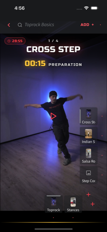 Workout screen